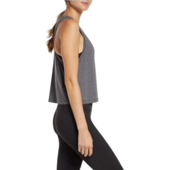 Zella 'Work For It' black and white stripe tank top size S - Picture 2 of 8